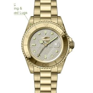 Invicta Gold Watch with Crystal Accents 40mm